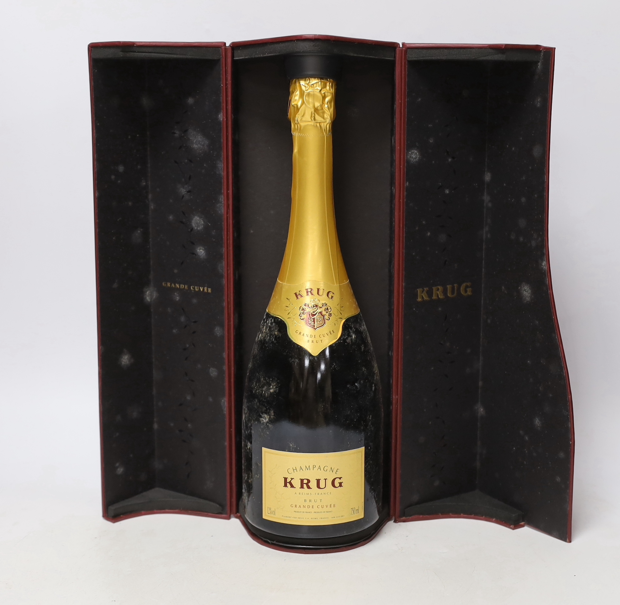 A bottle of Krug Grande Cuvee Champagne